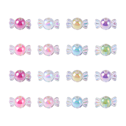 Acrylic Beads, AB Color Plated, Candy