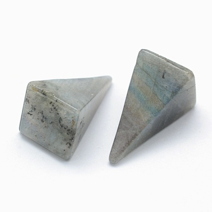 Natural Labradorite Beads, Cone, Undrilled/No Hole Beads, Triangle