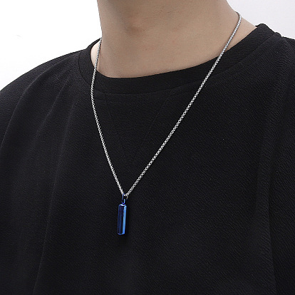 316L Stainless Steel Pill Shape Urn Ashes Pendant Necklace with Box Chains, Memorial Jewelry for Men Women