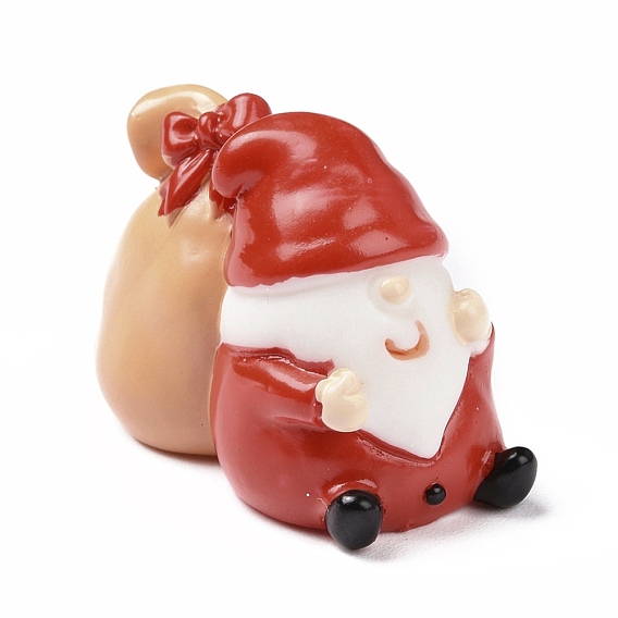 Christmas Theme Resin Display Decoration, for Home Decoration, Photographic Prop, Dollhouse Accessories, Santa Claus with Cloth-wrapper