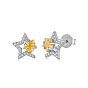 Star 925 Sterling Silver Micro Pave Cubic Zirconia Ear Studs for Women, with S925 Stamp