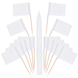 Gorgecraft Toothpick Flag Paper Card, Superfine Art Marker Pen, for DIY Cake, Cheese Decoration Making