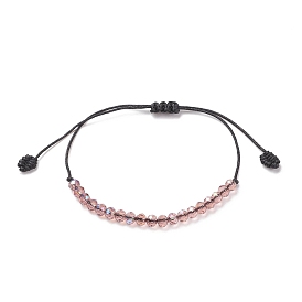Transparentes Armband aus geflochtenen Glasperlen, verstellbares Armband für Frauen