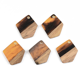 Resin & Walnut Wood Pendants, Polygon