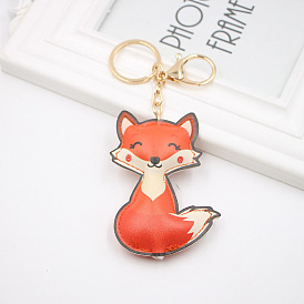 Cute Fox Cartoon Bag Charm Keychain Pendant for Women Girls
