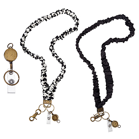 Мобильные ремни из полиэстера, Катушки для значков из сплава и АБС-пластика, плоско-круглые, античная бронза