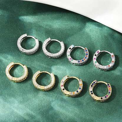 Латунные микро проложить серьги обруча кубического циркония, без кадмия и без свинца, стойки покрытие, долговечный