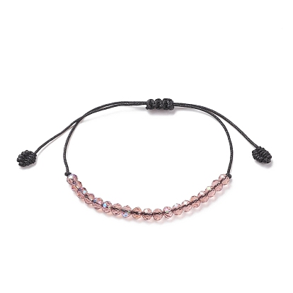 Transparentes Armband aus geflochtenen Glasperlen, verstellbares Armband für Frauen