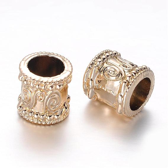 Alloy Beads, Long-Lasting Plated, Column, Large Hole Beads