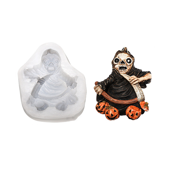 DIY Mini Halloween Skull Food Grade Silicone Statue Molds, Fondant Molds, Chocolate, Candy, Biscuits, Portrait Sculpture UV Resin & Epoxy Resin Craft Making