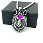 Colliers vintage avec pendentif loup en acier inoxydable pour hommes
