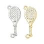 Латунные микропаве прозрачные подвески с фианитом, прелести ракетки, без кадмия и без свинца, долговечный, стойки покрытие