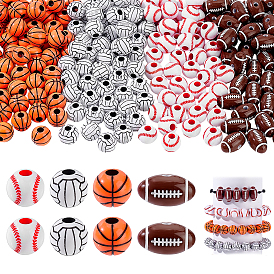 460 шт. 4 стили спортивные акриловые бусины в стиле рукоделия, разнообразные