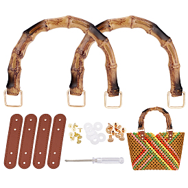 2шт. ручки для сумок из АБС-пластика в форме бамбука, для замены ручки сумки ручной работы, золотые