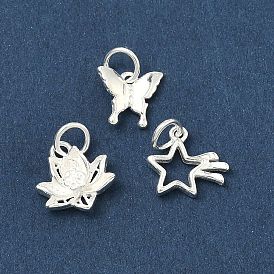 925 серебряные шармы, серебряный цвет гальваническим, с печатью 925