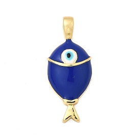 Латунь эмаль подвески, без свинца и без кадмия, долговечный, рыба с оберегом от сглаза