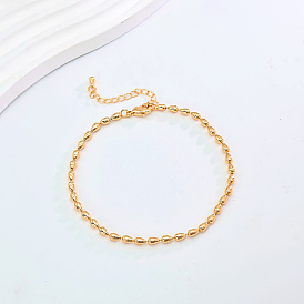 Элегантные старинные латунные каплевидные регулируемые женские браслеты на щиколотку