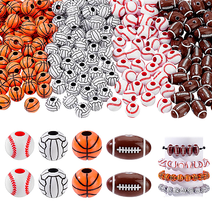 460 шт. 4 стили спортивные акриловые бусины в стиле рукоделия, разнообразные