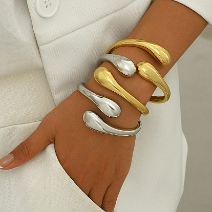 Элегантные латунные браслеты на петлях, браслеты-манжеты для женщин, слеза