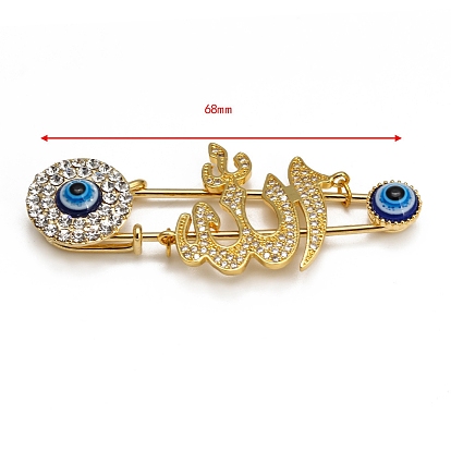 Evil Eye Alloy Crystal Rhinestone Kilt Pins Brooch