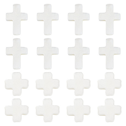 2 нити 2 стили бусины из натуральных пресноводных ракушек, крестик