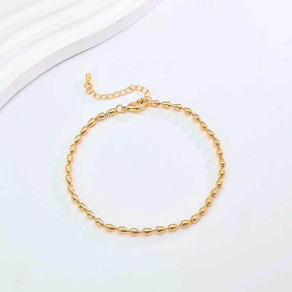 Элегантные старинные латунные каплевидные регулируемые женские браслеты на щиколотку