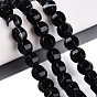 Natural Black Agate Beads Strands, Lantern, Dyed & Heated