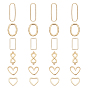24Pcs 6 Styles Brass Linking Rings, Long-Lasting Plated, Mixed Shapes