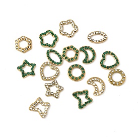 304 кабошоны со стразами из нержавеющей стали, ионное покрытие (ip), золотые