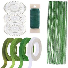 Floral Arrangement Kits, with Floral Tools, Ball Head Pins, Adhesive Tapes, Bouquet Stem Wrap Florist Wire, Floriculture Paper Wire