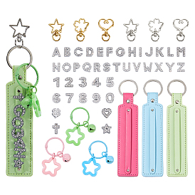 Набор для изготовления брелоков своими руками, включая поворотные застежки из сплава и подвески-слайдеры., брелки-подвески из искусственной кожи, акриловые подвесные украшения