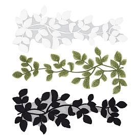 3 пар 3 цвета лист полиэстер компьютерная вышивка пришивка орнамент аксессуары, кружевные аппликации в этническом стиле