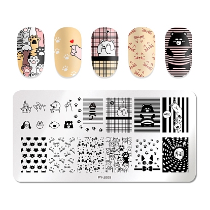 Stainless Steel Nail Art Stamping Plates, Nail Image Templates, Template Tool, Rectangle
