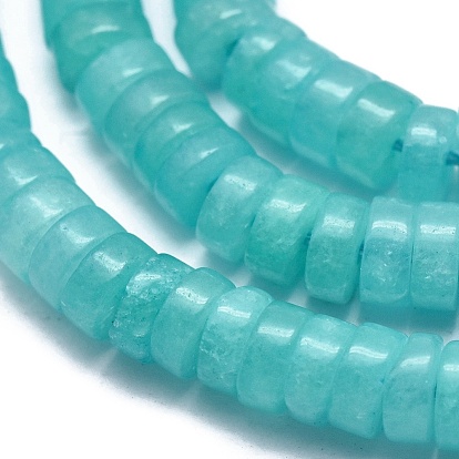 Natural Jade Beads Strands, Imitation Amazonite, Disc, Heishi Beads