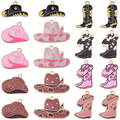 18 шт. 9 стили подвески из сплава и эмали в стиле вестерн-ковбой, шляпные прелести