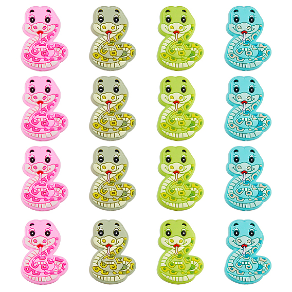 16 шт 4 цвета силиконовые бусины, фокусные бусы, змея