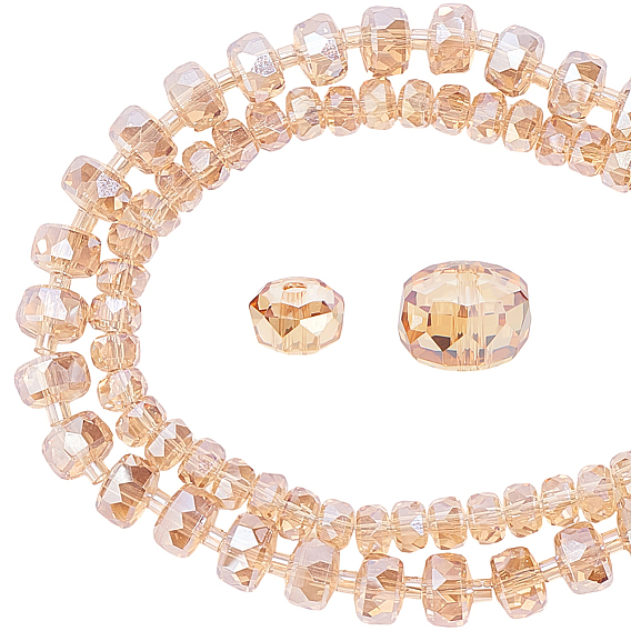 2 пряди 2 цвета гальванических стеклянных бусин пряди, rodelle, facrted