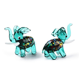 Handmade Lampwork Display Decorations, for Home Decorations, Elephant