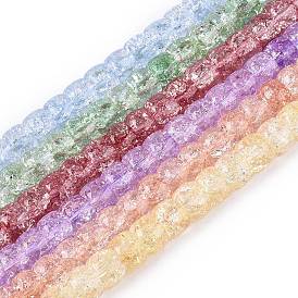 Хрустящие прозрачные стеклянные бусины нити, баррель