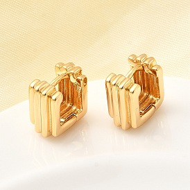 Латунные серьги обруча, квадратный, без никеля 