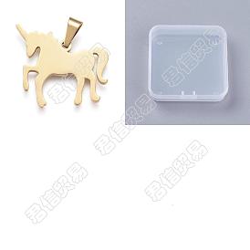 Unicraftale 20Pcs 304 Stainless Steel Pendants, Stamping Blank Tag, Laser Cut, Unicorn