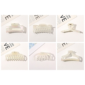 Large Transparent Geometric Acrylic Hair Claw Clips, AB Color Non Slip Jaw Clamps for Girl Women