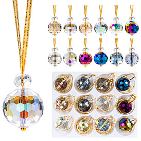 Electroplate Glass Ceiling Chandelier Ball Prism Pendant Decoration, for Christmas Tree Hanging Ornaments