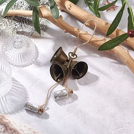 Железный колокольчик, со стеклянной бутылкой и натуральной крошкой лабрадорита внутри