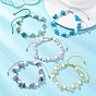 Браслеты из плетеных бусин с натуральными и синтетическими драгоценными камнями, а также натуральным малазийским нефритом., Регулируемые браслеты из плетеного нейлонового шнура для женщин