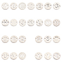 52Pcs 26 Style 304 Stainless Steel Links, Laser Cut, Flat Round