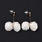 Acrylic Imitation Shell Dangle Earrings, Alloy Drop Earrings with 925 Sterling Silver Pins for Women
