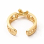 Cubic Zirconia Butterfly Open Cuff Ring, Golden Brass Jewelry for Women