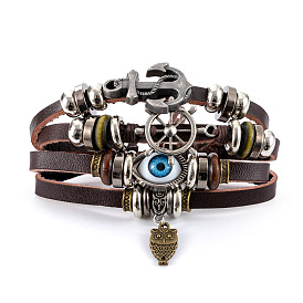 Blue-eyed Nautical Multi-layer Bracelet for Women - Stylish Ocean-inspired Jewelry