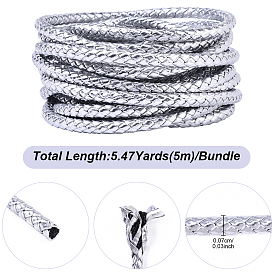 5 шнур из искусственной кожи, искусственная кожа, круглые, с пластиковыми бобин